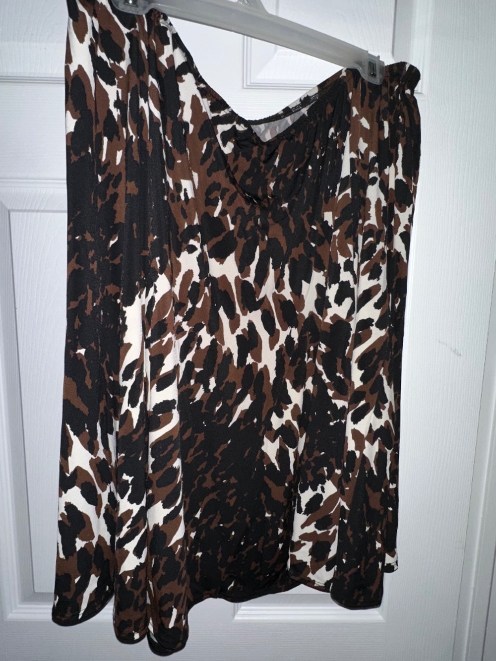 Cleo Animal Print Flowy Skirt Size XXL Brown Black White